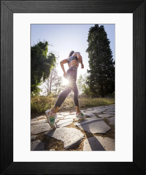 Framed Print : Italy, , Lazio. Rome, Appian Way, Via Appia. Jogging in Appia Antica. MR Framed Print : Italy, , Lazio. Rome, Appian Way, Via Appia. Jogging in Appia Antica. MR