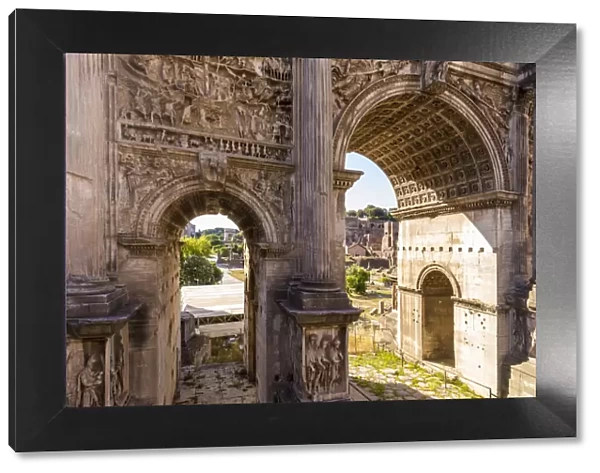 Italy, Latium, Lazio. Rome, Roma. The Roman Forum. Arch of Septimius Severus