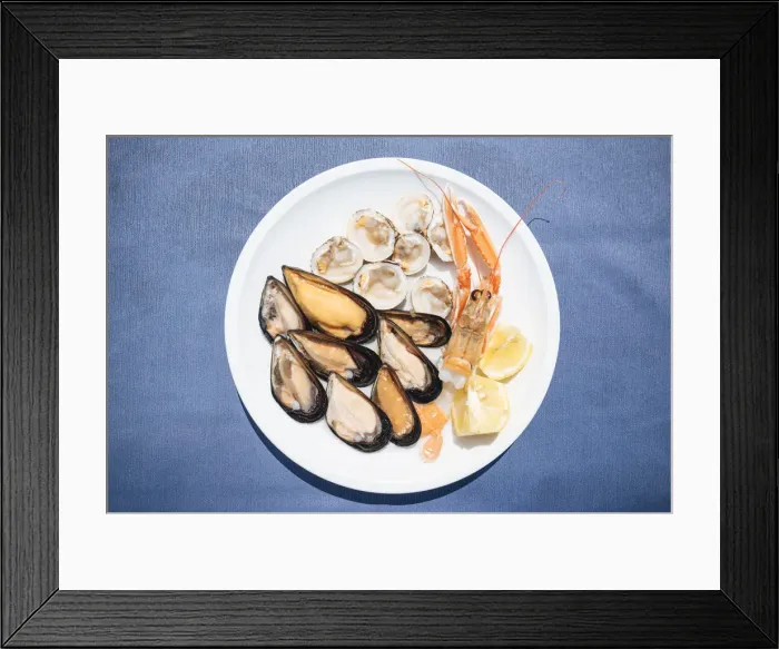 Framed Print : Traditional dish of di pesce crudo (raw seafood) at La Rotonda Framed Print : Traditional dish of di pesce crudo (raw seafood) at La Rotonda