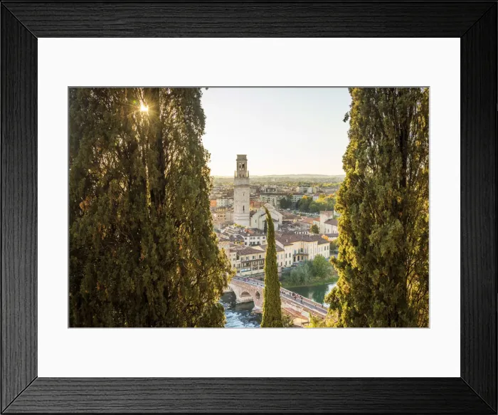Framed Print : europe, Italy, Veneto. Verona, view over the town at sunset from castle san Pietro Framed Print : europe, Italy, Veneto. Verona, view over the town at sunset from castle san Pietro