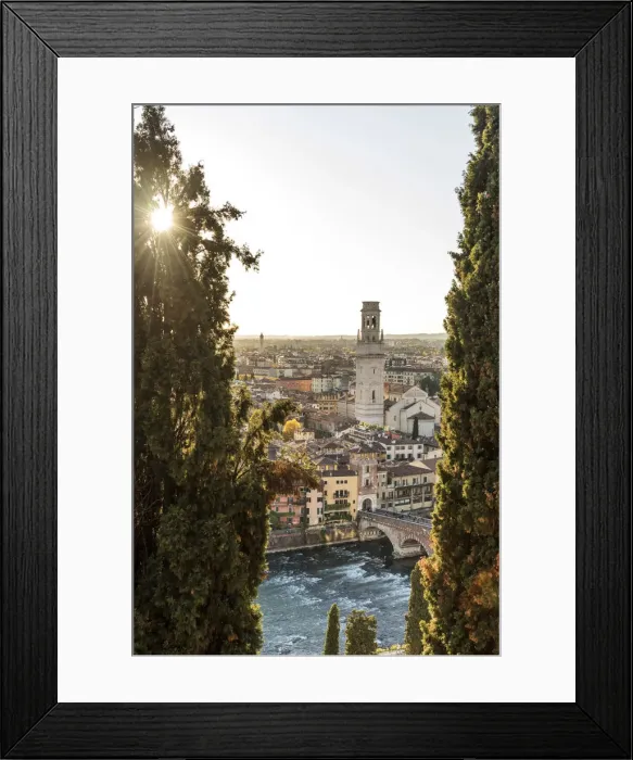 Framed Print : europe, Italy, Veneto. Verona, view over the town at sunset from castle san Pietro Framed Print : europe, Italy, Veneto. Verona, view over the town at sunset from castle san Pietro
