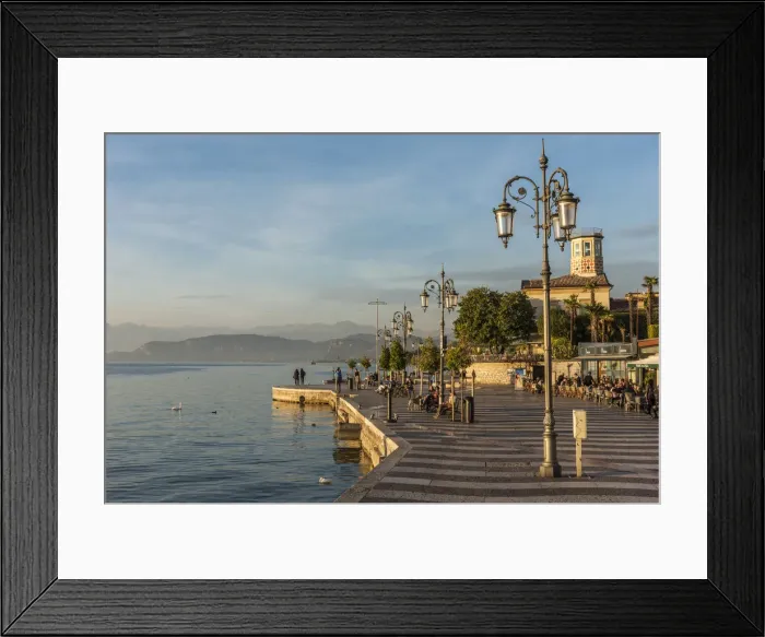Framed Print : europe, Italy, Veneto. the lake promenade of Lazise Framed Print : europe, Italy, Veneto. the lake promenade of Lazise
