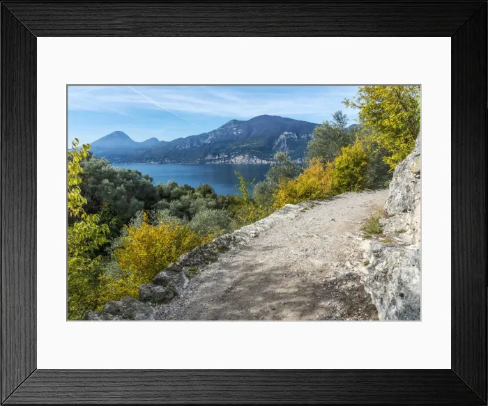 Framed Print : europe, Italy, Veneto. a footpath at the Garda Lake Framed Print : europe, Italy, Veneto. a footpath at the Garda Lake