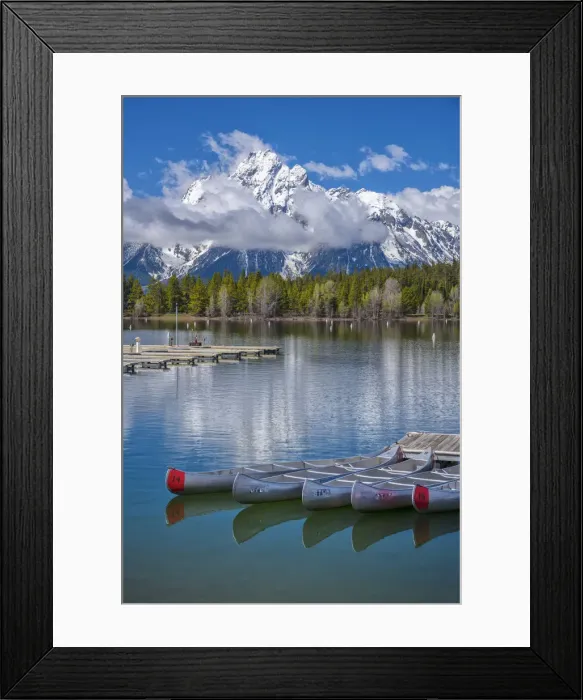 Framed Print : USA, Rockie Mountains, Wyoming, Grand Teton National Park, Mount Moran and Jackson lake