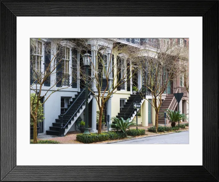 Framed Print : USA, Georgia, Savannah, Typical houses in the Historical district Framed Print : USA, Georgia, Savannah, Typical houses in the Historical district