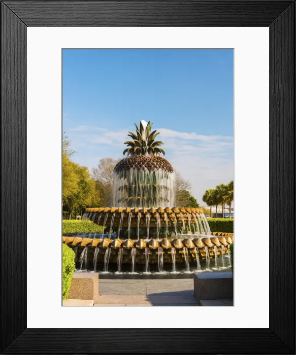 Framed Print : USA, Charleston historical district. Pineapple fountain in waterfront park Framed Print : USA, Charleston historical district. Pineapple fountain in waterfront park