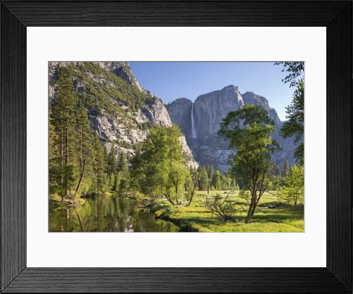 Framed Print : Yosemite Falls and the River Merced in Yosemite Valley, California, USA Framed Print : Yosemite Falls and the River Merced in Yosemite Valley, California, USA