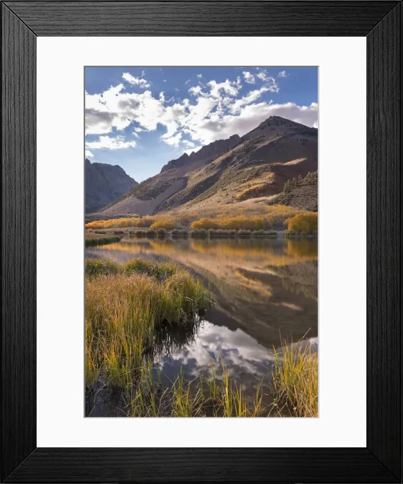 Framed Print : Fall colours line the banks of North Lake near Bishop, Eastern Sierras, California, USA Framed Print : Fall colours line the banks of North Lake near Bishop, Eastern Sierras, California, USA