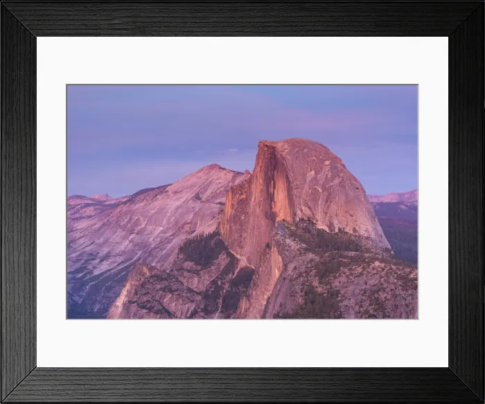 Framed Print : Last light glowing on the face of Half Dome from Glacier Polint, Yosemite Valley Framed Print : Last light glowing on the face of Half Dome from Glacier Polint, Yosemite Valley