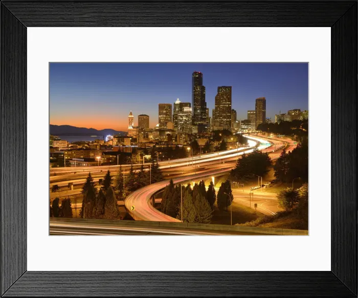 Framed Print : USA, West Coast, Pacific Northwest, Washington, Seattle Skyline