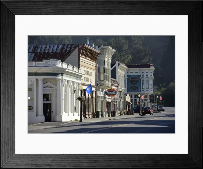 Framed Print : USA, California, West Coast, Main street of town of Ferndale in Humboldt County Framed Print : USA, California, West Coast, Main street of town of Ferndale in Humboldt County