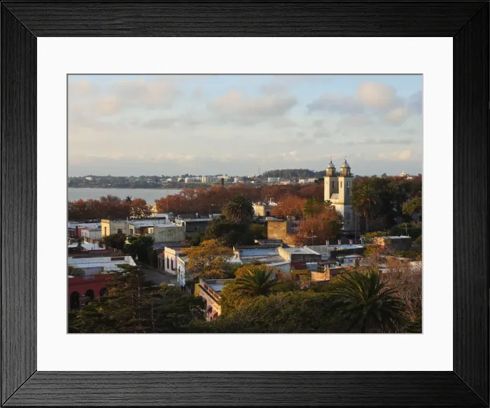 Framed Print : Uruguay, Colonia Department, Colonia del Sacramento, Elevated view of the historic