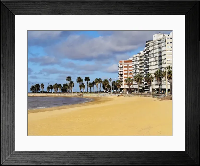 Framed Print : Uruguay, Montevideo, View of the Pocitos Beach on the River Plate Framed Print : Uruguay, Montevideo, View of the Pocitos Beach on the River Plate