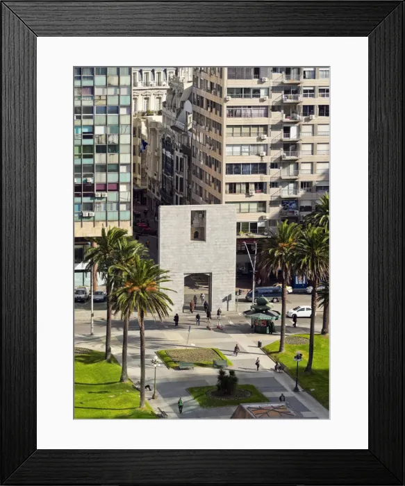 Framed Print : Uruguay, Montevideo, Elevated view of the Gateway of the Citadel on the Independence Framed Print : Uruguay, Montevideo, Elevated view of the Gateway of the Citadel on the Independence