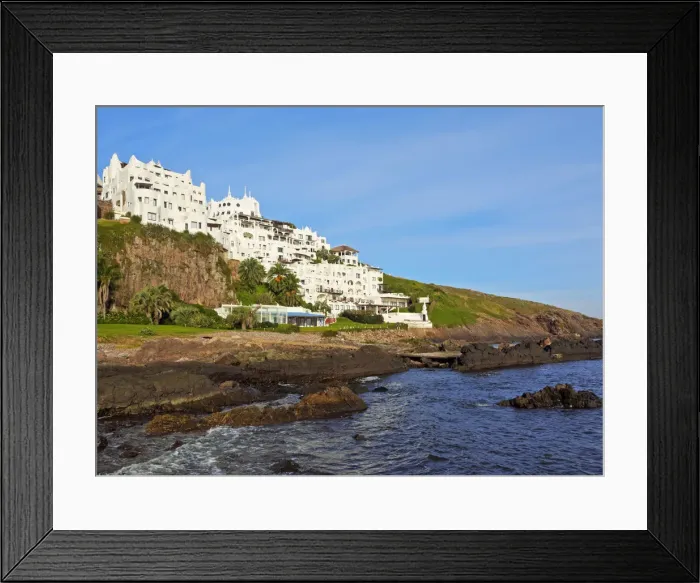 Framed Print : Uruguay, Maldonado Department, Punta Ballena, View of the Casapueblo, hotel, museum