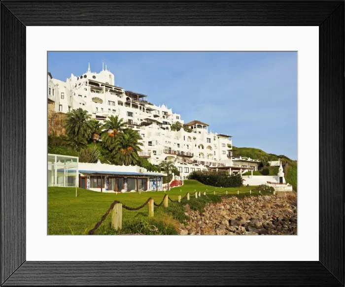 Framed Print : Uruguay, Maldonado Department, Punta Ballena, View of the Casapueblo, hotel, museum