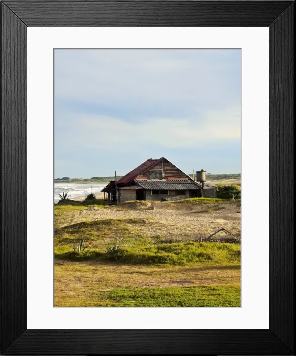 Framed Print : Uruguay, Rocha Department, Punta del Diablo, Houses near la Viuda Beach Framed Print : Uruguay, Rocha Department, Punta del Diablo, Houses near la Viuda Beach