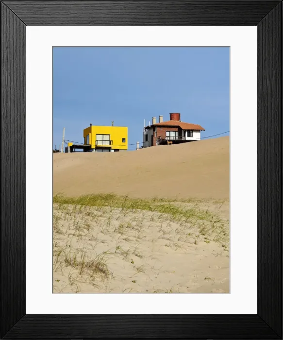 Framed Print : Uruguay, Rocha Department, Punta del Diablo, Houses on the dunes Framed Print : Uruguay, Rocha Department, Punta del Diablo, Houses on the dunes