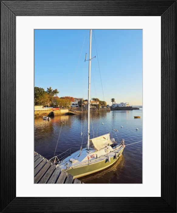 Framed Print : Uruguay, Colonia Department, Colonia del Sacramento, View from the Wharf in the historic Framed Print : Uruguay, Colonia Department, Colonia del Sacramento, View from the Wharf in the historic