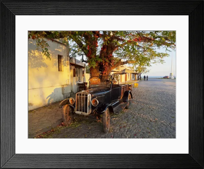 Framed Print : Uruguay, Colonia Department, Colonia del Sacramento, Vintage car on the cobblestone Framed Print : Uruguay, Colonia Department, Colonia del Sacramento, Vintage car on the cobblestone