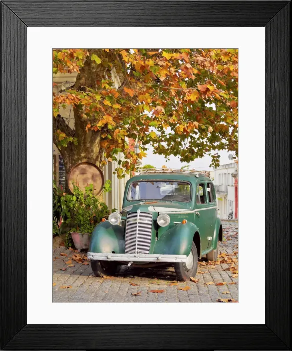 Framed Print : Uruguay, Colonia Department, Colonia del Sacramento, Vintage car on the cobblestone Framed Print : Uruguay, Colonia Department, Colonia del Sacramento, Vintage car on the cobblestone