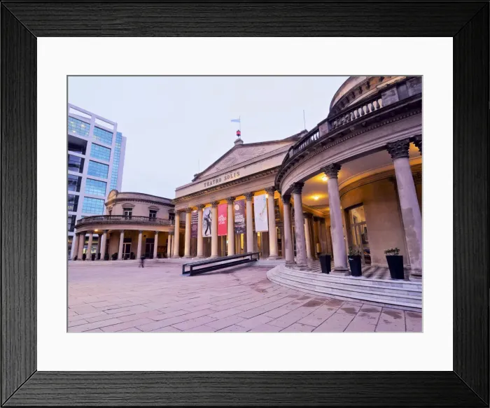 Framed Print : Uruguay, Montevideo, Twilight view of the Solis Theatre Framed Print : Uruguay, Montevideo, Twilight view of the Solis Theatre