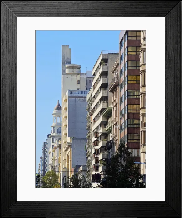 Framed Print : Uruguay, Montevideo, Buildings on 18 de Julio Avenue viewed from the Plaza Independencia Framed Print : Uruguay, Montevideo, Buildings on 18 de Julio Avenue viewed from the Plaza Independencia