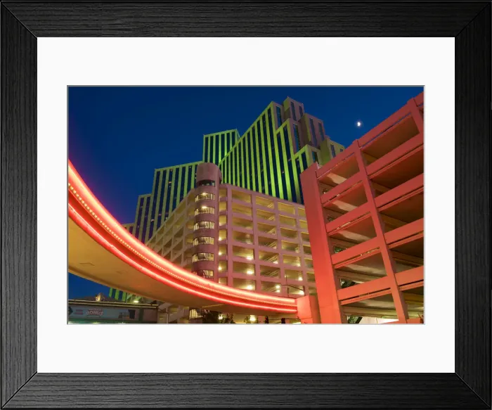 Framed Print : USA, Washoe County, Nevada, Reno, parking garge in downtown Reno Framed Print : USA, Washoe County, Nevada, Reno, parking garge in downtown Reno