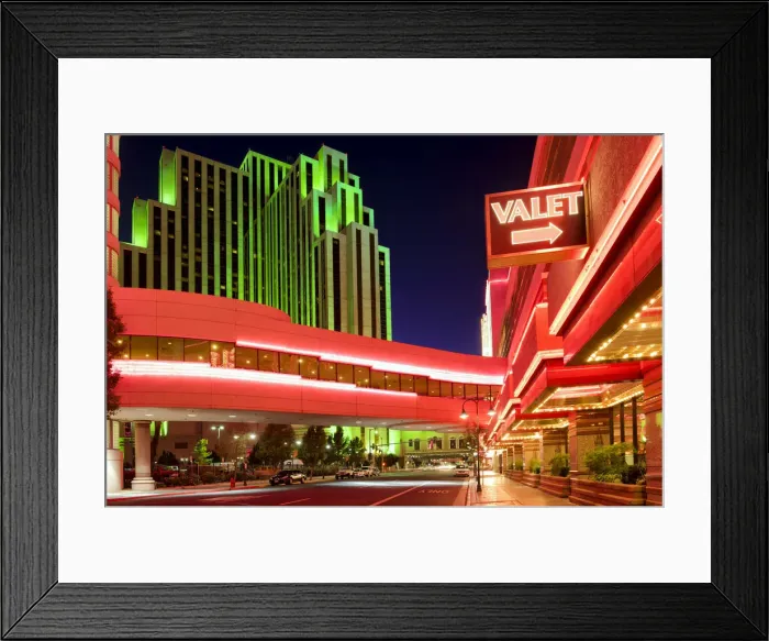 Framed Print : USA, Washoe County, Nevada, Reno, downtown Reno at night Framed Print : USA, Washoe County, Nevada, Reno, downtown Reno at night
