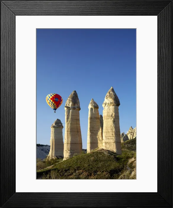 Framed Print : Hot Air Balloons & Fairy Chimneys in Honey Valley, near Goreme, Cappadocia, Turkey Framed Print : Hot Air Balloons & Fairy Chimneys in Honey Valley, near Goreme, Cappadocia, Turkey