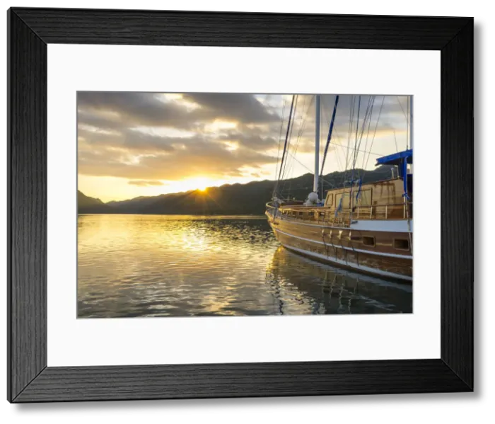 Framed Print : Sailboat at sunset, Ucağız (Teimiussa), Antalya Province, Turkey Framed Print : Sailboat at sunset, Ucağız (Teimiussa), Antalya Province, Turkey