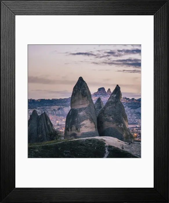 Framed Print : Turkey, Central Anatolia, Cappadocia. Rose Valley with fairy chimney on foreground Framed Print : Turkey, Central Anatolia, Cappadocia. Rose Valley with fairy chimney on foreground