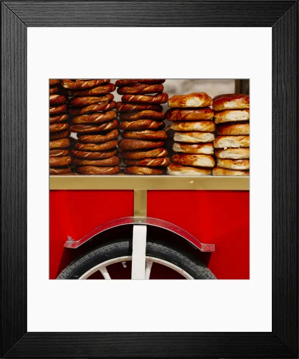 Framed Print : Mobile sales stall for pretzel at Taksim Square, Istanbul, Turkey Framed Print : Mobile sales stall for pretzel at Taksim Square, Istanbul, Turkey