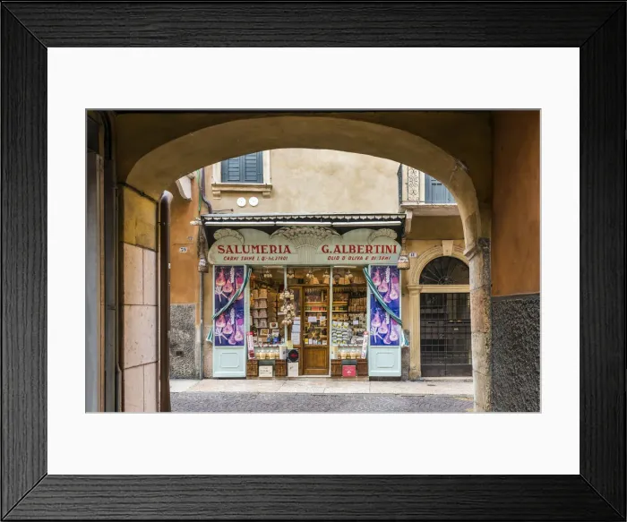 Framed Print : Historical drugstore in the city center, Verona, Veneto, Italy