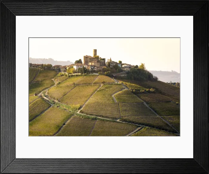 Framed Print : Serralunga d Alba, Langhe, Piedmont, Italy. Autumn landscape with vineyards and hills Framed Print : Serralunga d Alba, Langhe, Piedmont, Italy. Autumn landscape with vineyards and hills