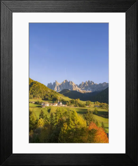 Framed Print : Autumn in the Italian Dolomites Alps, Funes Valley, Trentino Alto Adige, Italy Framed Print : Autumn in the Italian Dolomites Alps, Funes Valley, Trentino Alto Adige, Italy