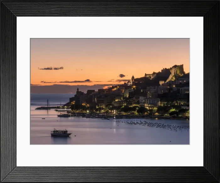 Framed Print : Europe, Italy, Liguria, Portovenere. Sunset