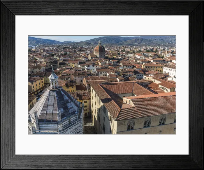 Framed Print : Europe, Italy, Tuscany. Pistoia, view from the tower towards the baptistery Framed Print : Europe, Italy, Tuscany. Pistoia, view from the tower towards the baptistery