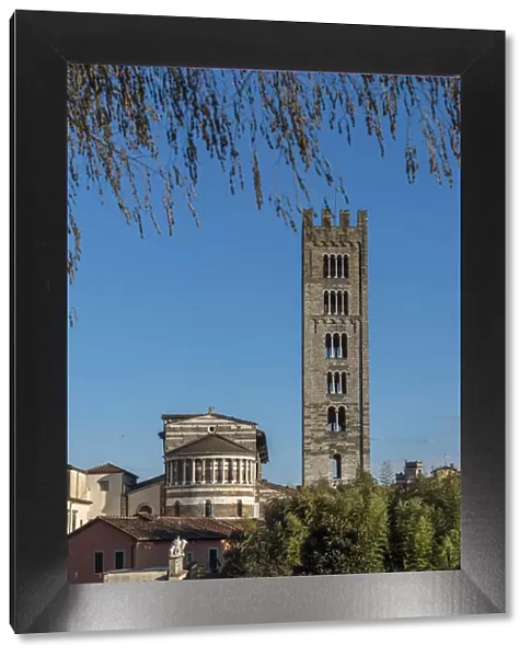 Europe, Italy, Tuscany. Lucca, view towards the cathedral
