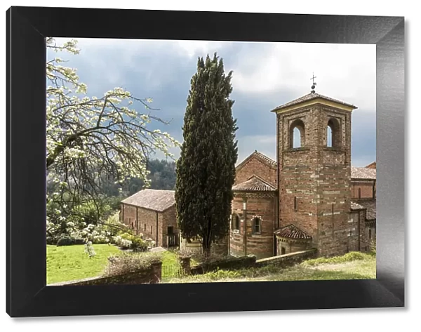Europe, Italy, Piedmont. The abbey of Vezzolano in spring time