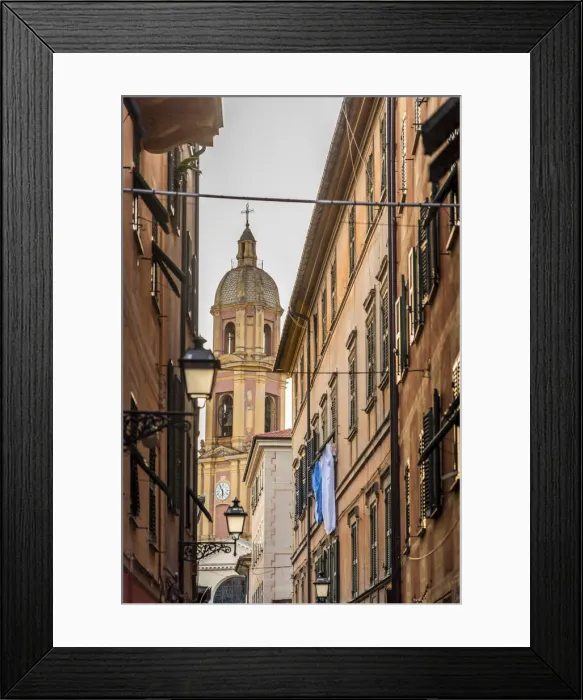 Framed Print : Europe, Italy, Rapallo. view of a little street in the historical centre Framed Print : Europe, Italy, Rapallo. view of a little street in the historical centre