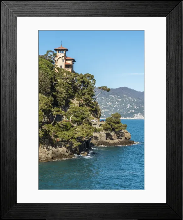 Framed Print : Europe, Italy, Portofino. villa on the coast near to Portofino Framed Print : Europe, Italy, Portofino. villa on the coast near to Portofino