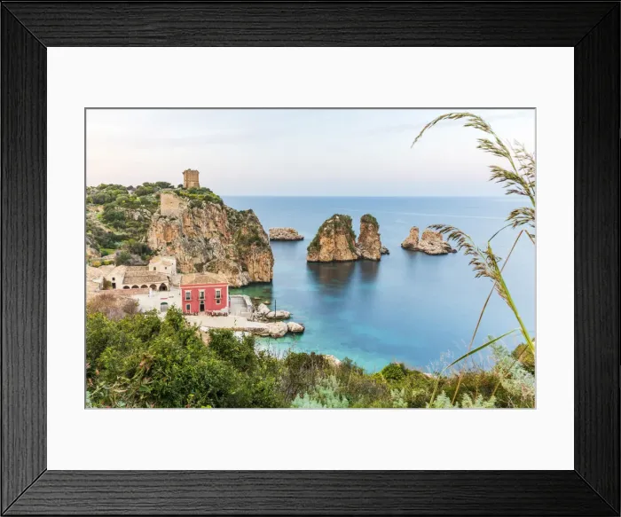 Framed Print : Europe, Italy, Sicily. The famous ancient tonnara of Scopello Framed Print : Europe, Italy, Sicily. The famous ancient tonnara of Scopello