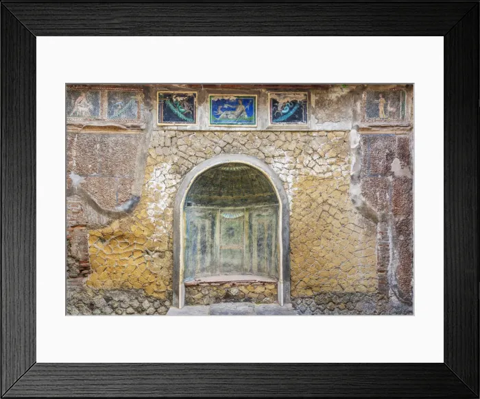 Framed Print : Europe, Italy, Campania. Wall paintings inside a villa of Herculaneum
