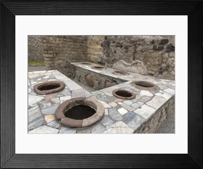 Framed Print : Europe, Italy, Campania. roman food shop in the ancient Herculaneum Framed Print : Europe, Italy, Campania. roman food shop in the ancient Herculaneum