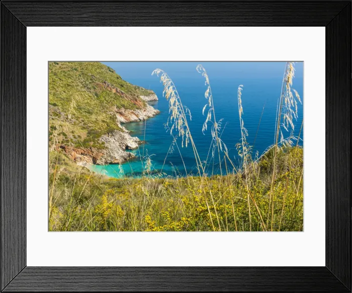 Framed Print : Europe, Italy, Sicily. Landscape in the Nature Reserve of the Zingaro
