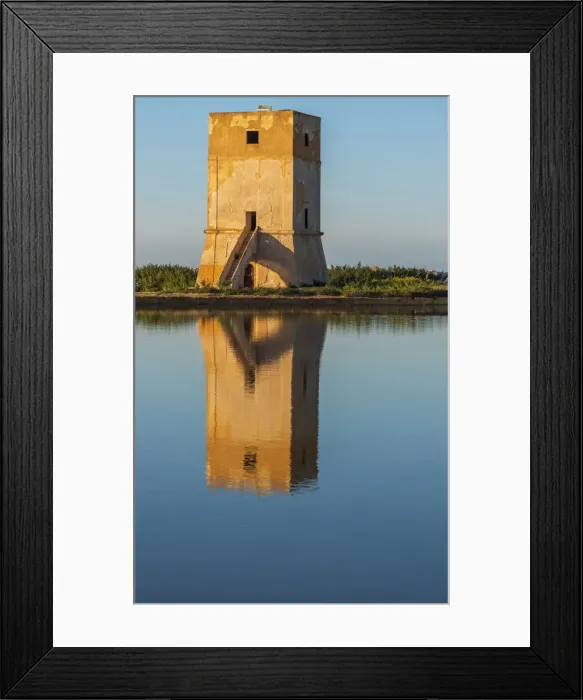Framed Print : Europe, Italy, Sicily. In the saline of Trapani. The old tower Torre Nubia Framed Print : Europe, Italy, Sicily. In the saline of Trapani. The old tower Torre Nubia