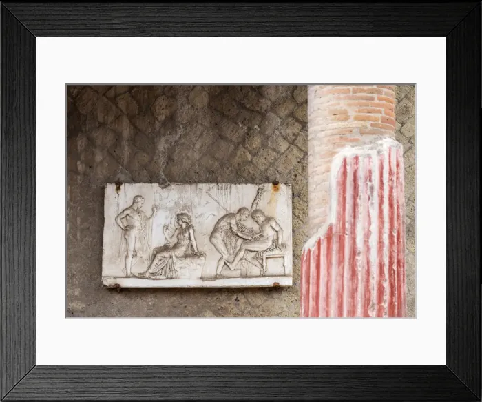 Framed Print : Europe, Italy, Campania. Herculaneum. Marble relief Framed Print : Europe, Italy, Campania. Herculaneum. Marble relief