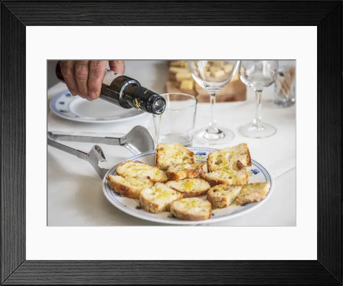 Framed Print : Europe, Italy, Campania. A moment during the olive oil tasting at Villa Dora, near Framed Print : Europe, Italy, Campania. A moment during the olive oil tasting at Villa Dora, near