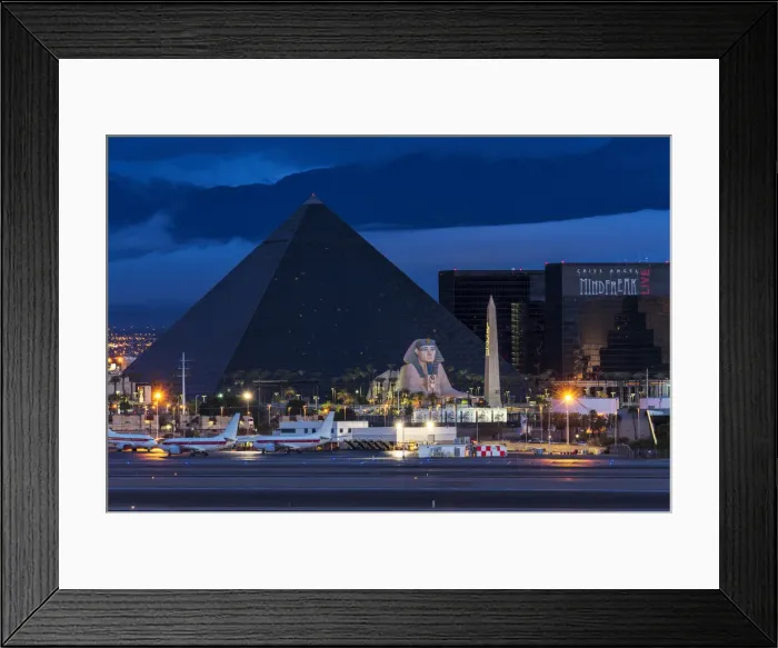 Framed Print : USA, Nevada, Las Vegas, McCarran airport and the Luxor Casino Framed Print : USA, Nevada, Las Vegas, McCarran airport and the Luxor Casino
